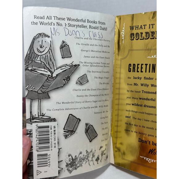 Charlie and the Chocolate Factory by Roald Dahl Golden Ticket 1998 - Picture 5 of 16